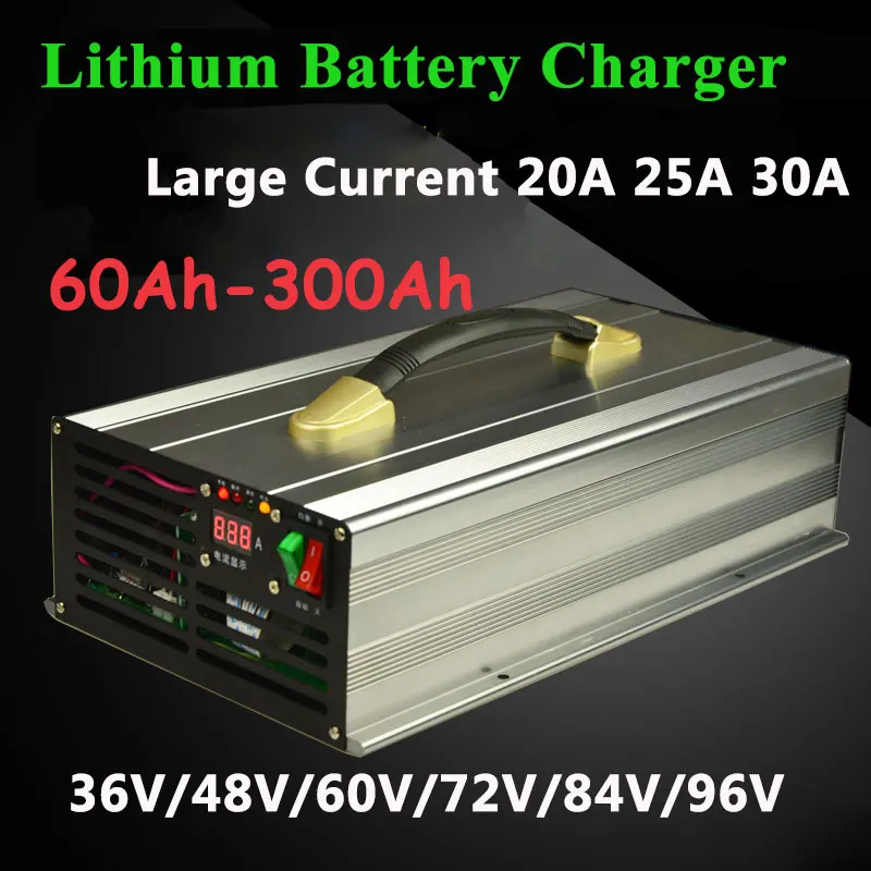 Smart charger 36V/48V/60V/72V/84V/96V 20A-30A for 60Ah-300Ah li ion/lifepo4/LTO/lead acid Forklift truck solar energy battery
Smart charger 36V/48V/60V/72V/84V/96V 20A-30A for 60Ah-300Ah li ion/lifepo4/LTO/lead acid Forklift truck solar energy battery