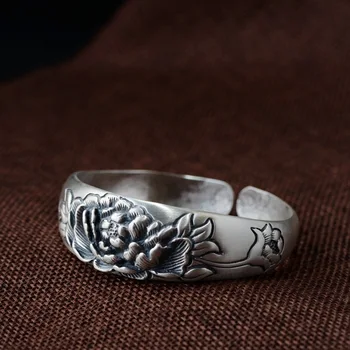 Fine silver S999 Thai silver matte process for women bracelet peony silver bracelet wholesale
Fine silver S999 Thai silver matte process for women bracelet peony silver bracelet wholesale