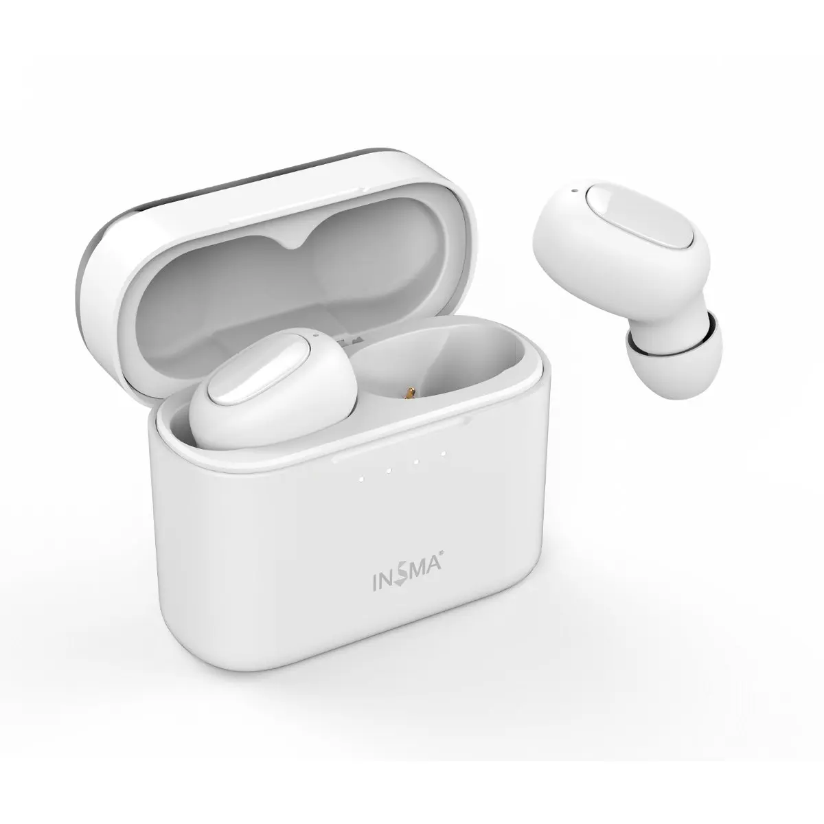 INSMA AirBuds with QI Charging Case Mini TWS Earphone bluetooth 5.0 Earbuds Hi-Fi Stereo Wireless Headset White | Электроника