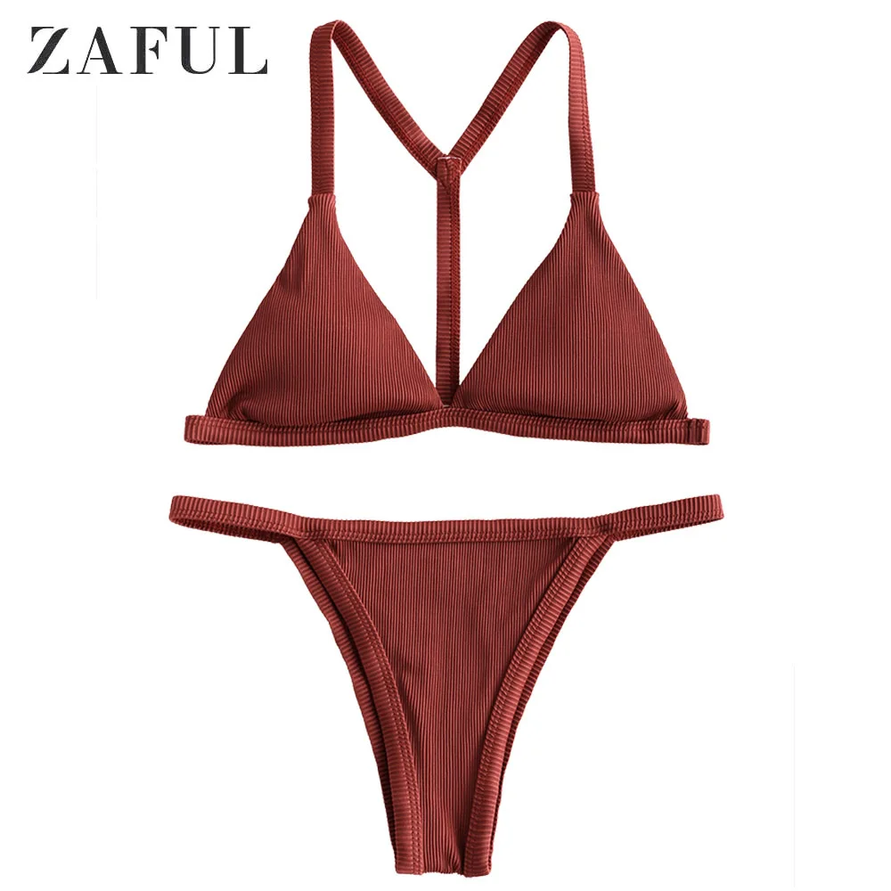 ZAFUL Y-Back Ribbed String Bikini Set Thong Biquini Sexy Straps Elastic Bikini 2019 Beachwear Bathing Suit Swimsuit Sportswear
ZAFUL Y-Back Ribbed String Bikini Set Thong Biquini Sexy Straps Elastic Bikini 2019 Beachwear Bathing Suit Swimsuit Sportswear