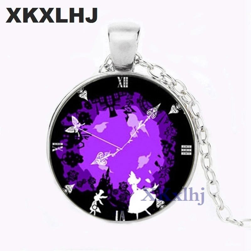 XKXLHJ Clock Silhouette Pendant Necklace Alice in Wonderland Jewelry Glass Cabochon Necklace Pendant
XKXLHJ Clock Silhouette Pendant Necklace Alice in Wonderland Jewelry Glass Cabochon Necklace Pendant