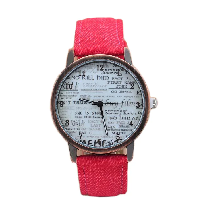 Hotest style news paper print Quartz Watches Men Sports Watch Denim Fabric Women Dress wristwatch Design hours Unisex watch
Hotest style news paper print Quartz Watches Men Sports Watch Denim Fabric Women Dress wristwatch Design hours Unisex watch