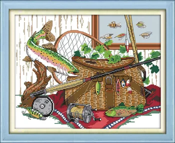 Fishing gear Canvas DMC Counted Cross Stitch Kits printed Cross-stitch set Embroidery Needlework
Fishing gear Canvas DMC Counted Cross Stitch Kits printed Cross-stitch set Embroidery Needlework