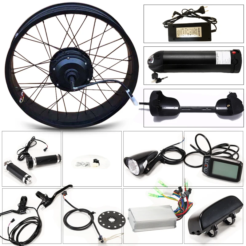 Cheap E Bike Electric Bikes Kit Motor Wheel 36V 350 W 2.0*4.0 inch Electric Bicycle 10 AH Conversion Kit ebike mountain fat speed bike 0