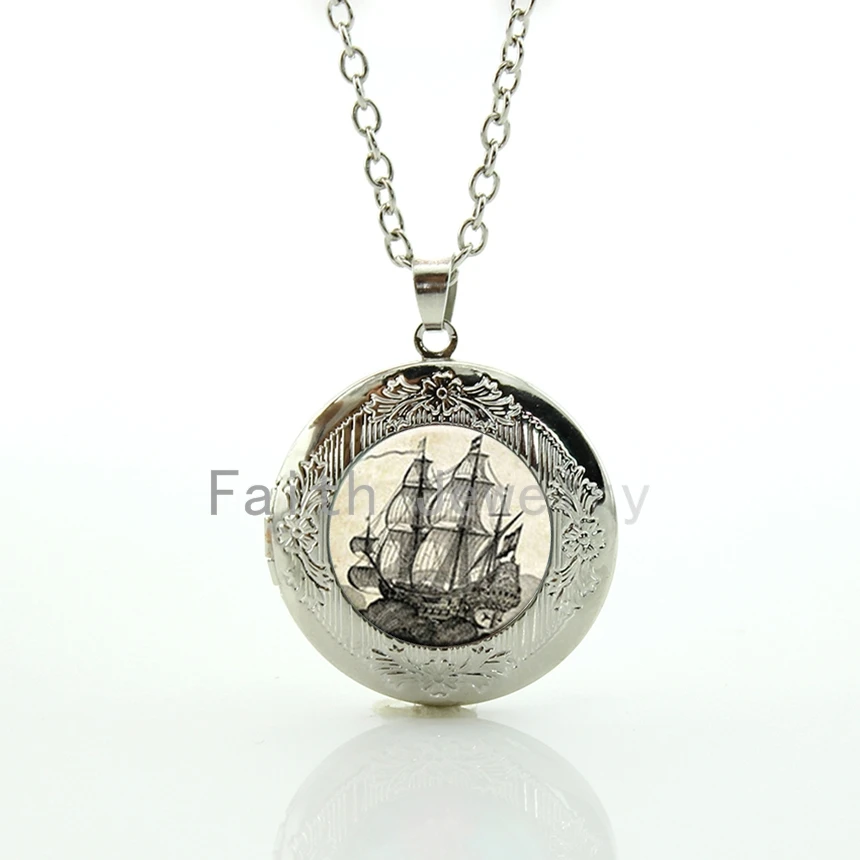 Макси ожерелье ретро тон морской корабль медальон моряки Подвеска Старый Мир