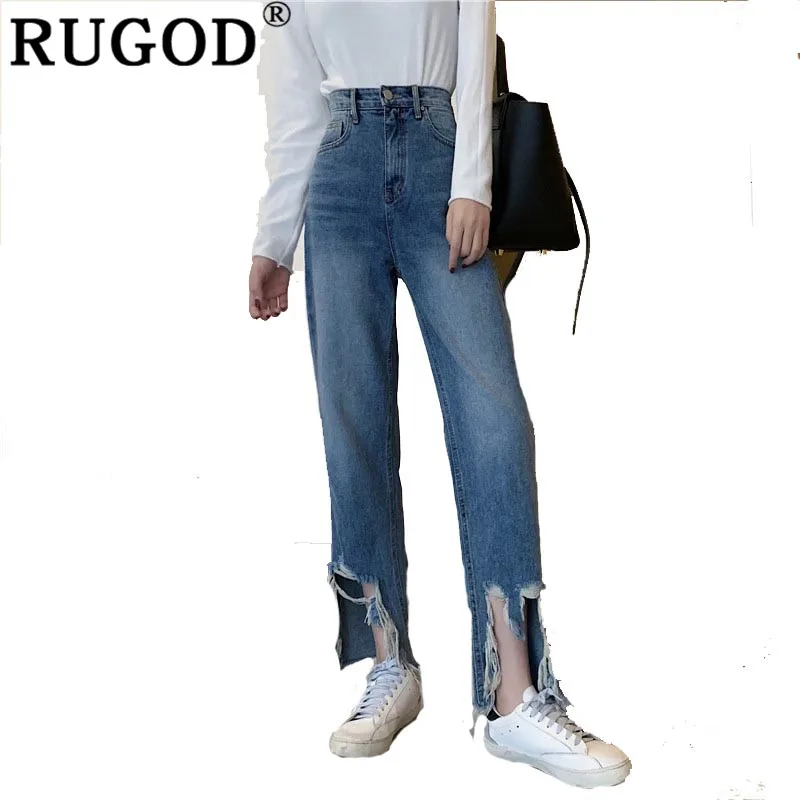 RUGOD Vintage Fashion Women Jeans High Waist Hole Women Full Pants Ripped Slim Women Jeans pantalones mujer cintura alta
RUGOD Vintage Fashion Women Jeans High Waist Hole Women Full Pants Ripped Slim Women Jeans pantalones mujer cintura alta