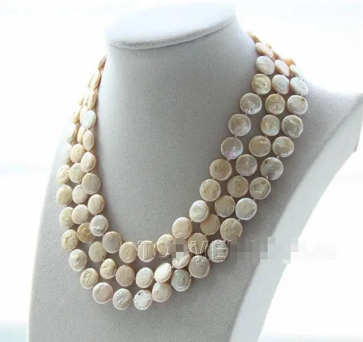Free shipping hot sale Women Bridal Wedding Jewelry >>Wonderful! 3rows 12mm round Champagne coin pearls adjustable necklace
Free shipping hot sale Women Bridal Wedding Jewelry >>Wonderful! 3rows 12mm round Champagne coin pearls adjustable necklace