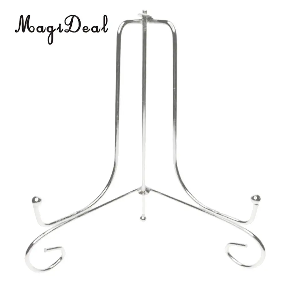 MagiDeal Iron Wire Display Rack Holders Display Easel Tabletop Books Stand Silver 4inch-12inch