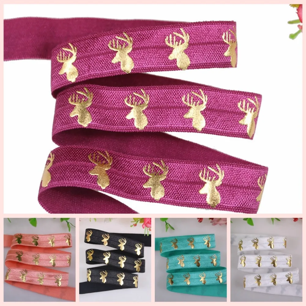 NEW! 5 colors 5/8" Gold foil Fold over elastic gold deer head FOE elastic 50yards/lot, welcome custom printed
NEW! 5 colors 5/8" Gold foil Fold over elastic gold deer head FOE elastic 50yards/lot, welcome custom printed