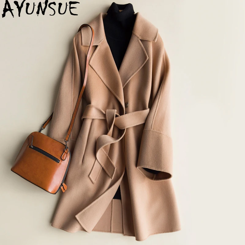 AYUNSUE 100% Wool Coat Women 2019 Autumn Winter Double-sided Cashmere Jackets Medium Length Trench Coat Female Spring CS1616-1
AYUNSUE 100% Wool Coat Women 2019 Autumn Winter Double-sided Cashmere Jackets Medium Length Trench Coat Female Spring CS1616-1