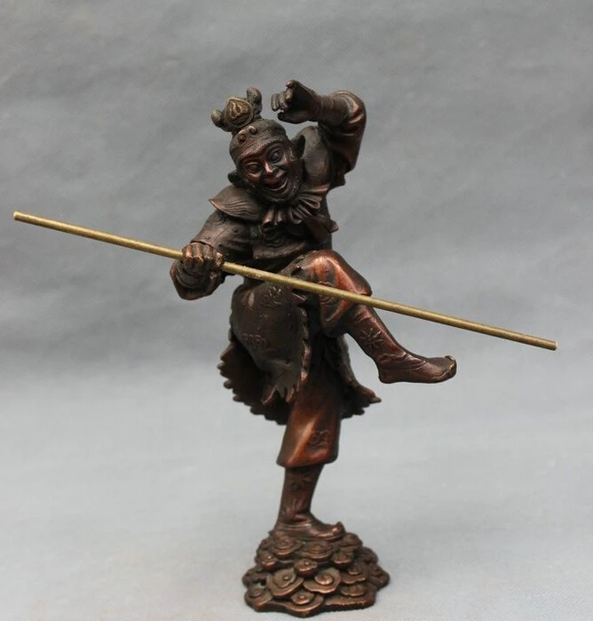 9" Chinese Pure Bronze Great Sage Equalling Heaven SunWuKong Monkey King Statue
9" Chinese Pure Bronze Great Sage Equalling Heaven SunWuKong Monkey King Statue