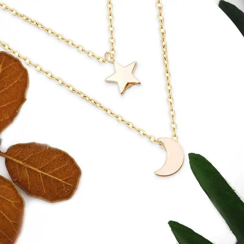 Fashion 2 Layer Moon Star Pendant Cocker Women Clavicle Short Chain Necklace Jewelry Decor Gifts
Fashion 2 Layer Moon Star Pendant Cocker Women Clavicle Short Chain Necklace Jewelry Decor Gifts