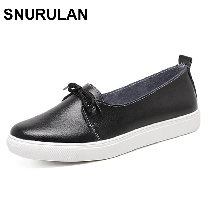 SNURULAN Spring Lovely Solid Women Shoes Woman Causal Loafers Genuine Leather Women Flats Shoes 4 Colors Single Boat Shoes
SNURULAN Spring Lovely Solid Women Shoes Woman Causal Loafers Genuine Leather Women Flats Shoes 4 Colors Single Boat Shoes
