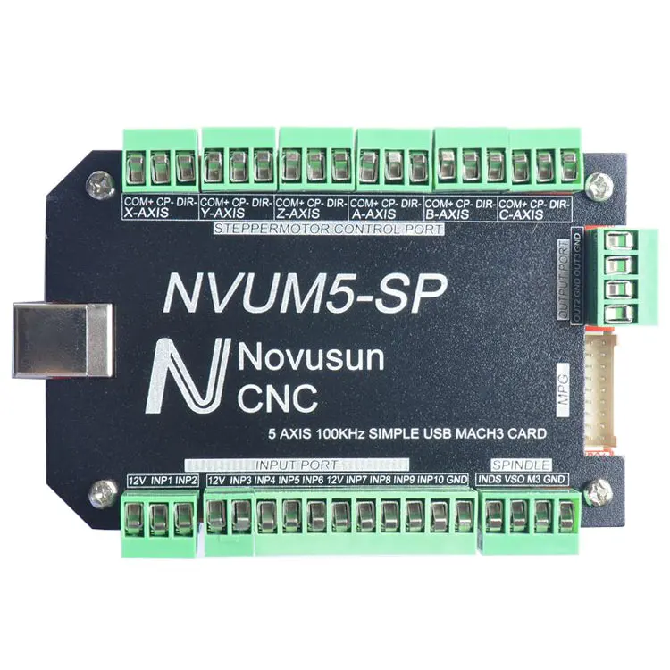 NVUM5-SP USB MACH3 Interface Board Card 5-Axis CNC Controller 100KHz for Stepper Motor
NVUM5-SP USB MACH3 Interface Board Card 5-Axis CNC Controller 100KHz for Stepper Motor