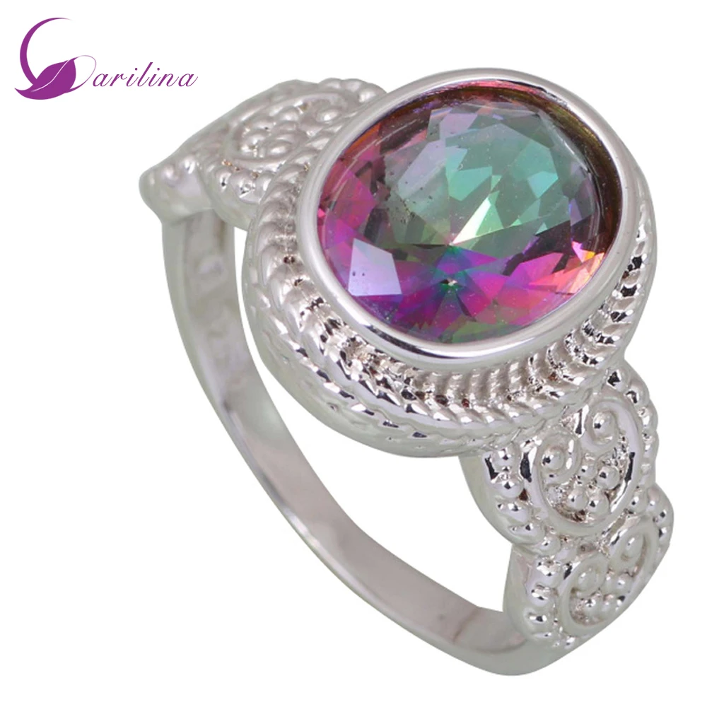 Vintage jewelry Fashion rings for women Hot Pink Rainbow Mystic Topaz 925 Stamp Sterling Silver Overlay wedding ring R401
Vintage jewelry Fashion rings for women Hot Pink Rainbow Mystic Topaz 925 Stamp Sterling Silver Overlay wedding ring R401