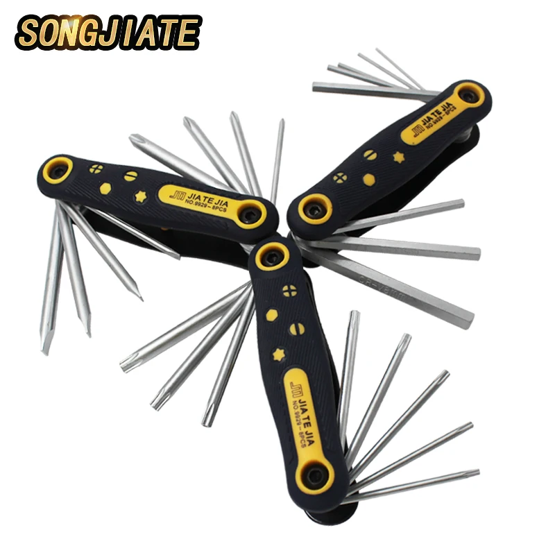 SONGJIATE Portable force - saving folding hexagon wrench metric English plum blossom hexagon set screwdriver
SONGJIATE Portable force - saving folding hexagon wrench metric English plum blossom hexagon set screwdriver
