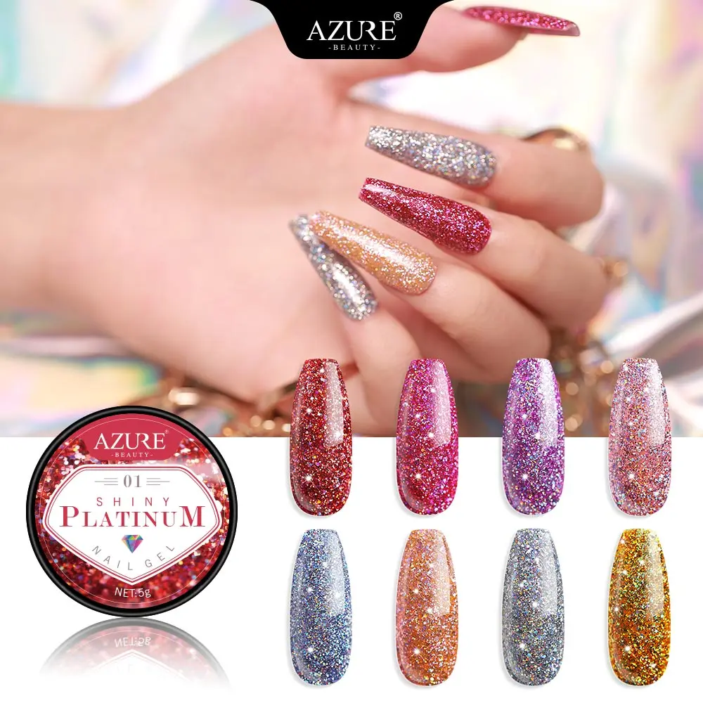 AZURE BEAUTY Platinum Glitter Nail Gel Polish Shiny Sequins Led Nail Gel Varnish Soak Off Semi Permanent Glitter Gel Nai
AZURE BEAUTY Platinum Glitter Nail Gel Polish Shiny Sequins Led Nail Gel Varnish Soak Off Semi Permanent Glitter Gel Nai