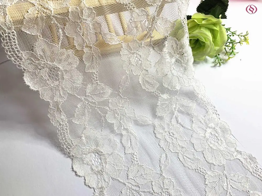 2y/lot Width 18.50cm soft ivory elastic lace trim lingerie accessory DIY material handmade sewing material
2y/lot Width 18.50cm soft ivory elastic lace trim lingerie accessory DIY material handmade sewing material