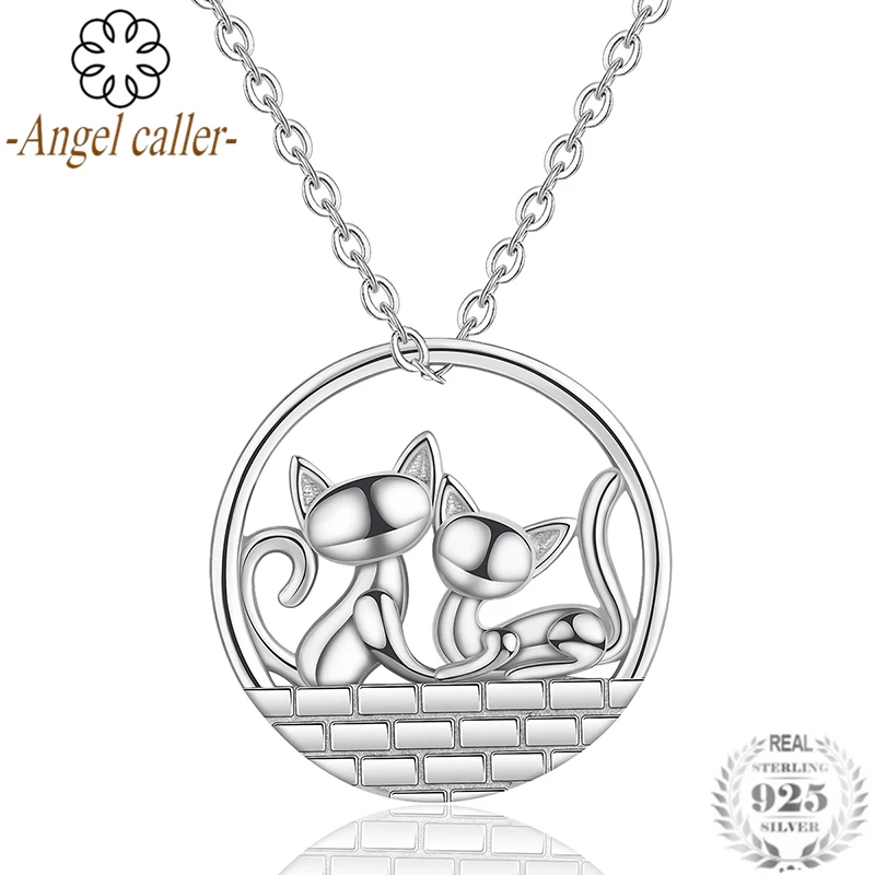 Angel Caller Authentic 925 Sterling Silver Lovely Cat Pendant Necklaces for Women Animal Sterling Silver Jewelry Romantic Gift
Angel Caller Authentic 925 Sterling Silver Lovely Cat Pendant Necklaces for Women Animal Sterling Silver Jewelry Romantic Gift