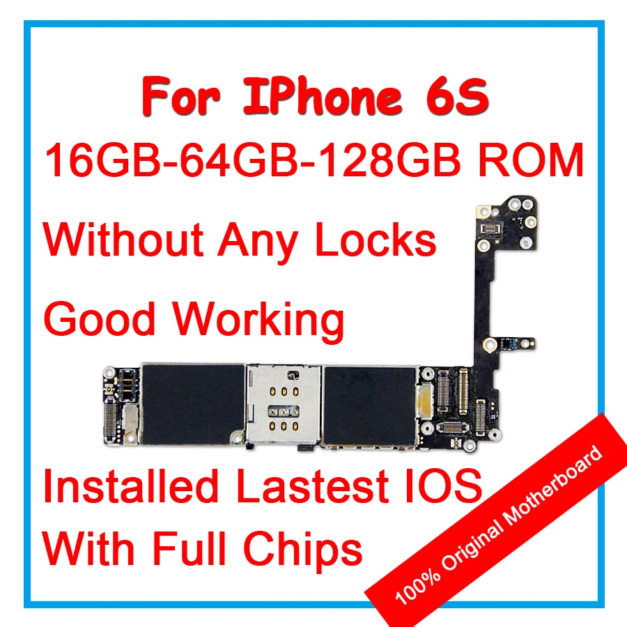 For iPhone 6S 16GB 64GB 128GB Original Motherboard 100% Unlock Mainboard With Chips IOS Logic Board Without Touch ID Replacement
For iPhone 6S 16GB 64GB 128GB Original Motherboard 100% Unlock Mainboard With Chips IOS Logic Board Without Touch ID Replacement