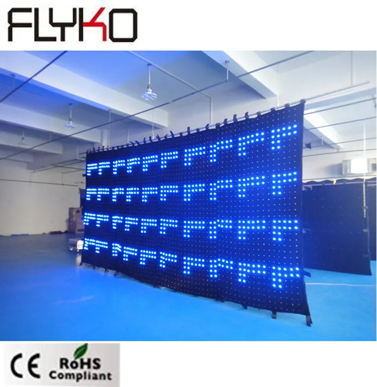 night club decoration p70mm 2.5mX5m dmx control wall mounted LED video curtain | Освещение