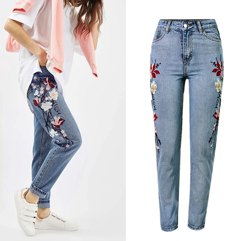 Sherhure 2018 High Quality jeans Flower Embroidered Women Jeans Denim Pants Pantalon Femme Plus Size Women Jeans
Sherhure 2018 High Quality jeans Flower Embroidered Women Jeans Denim Pants Pantalon Femme Plus Size Women Jeans