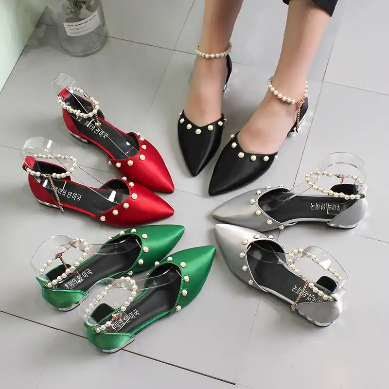 studded low heels