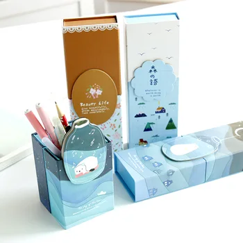 1pcs Creative Deformation Stationery Box Folding Pencil Box Pen Bucket Clean Student Pencil Box With Small Mirror
1pcs Creative Deformation Stationery Box Folding Pencil Box Pen Bucket Clean Student Pencil Box With Small Mirror