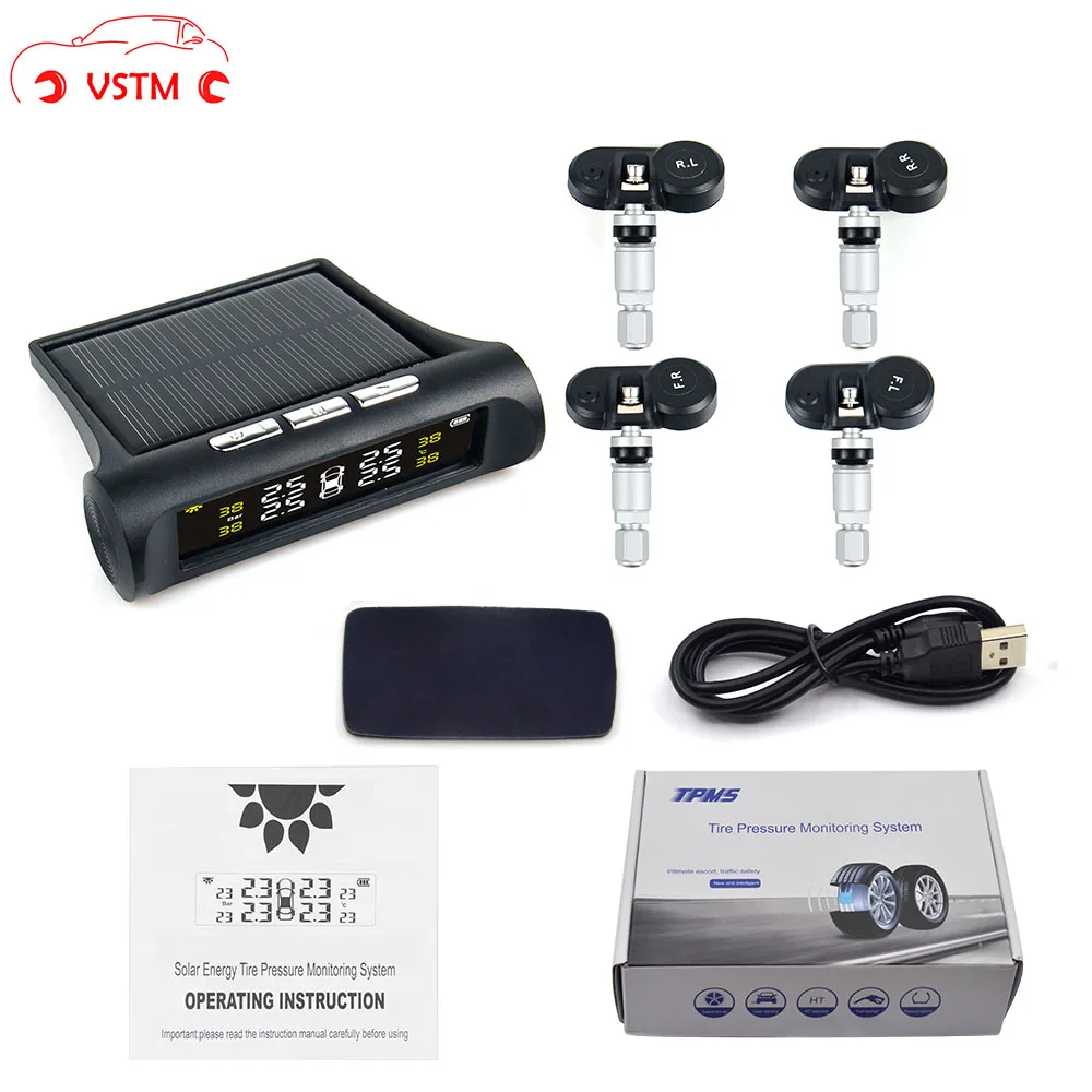 USB or Solar Charging Car TPMS Tire Pressure Monitoring System HD Digital LCD Display Auto Alarm tool Wireless 4 external Sensor
USB or Solar Charging Car TPMS Tire Pressure Monitoring System HD Digital LCD Display Auto Alarm tool Wireless 4 external Sensor