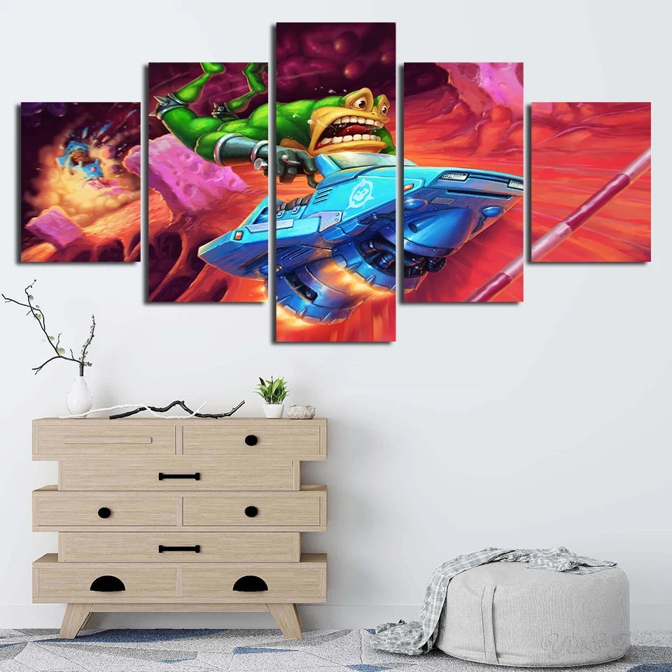 Printed-Battletoads-Canvas-Painting-5-Pieces-Game-Abstract-Cartoon-Posters-Modular-Frame-Living-Room-Wall-Art (1)