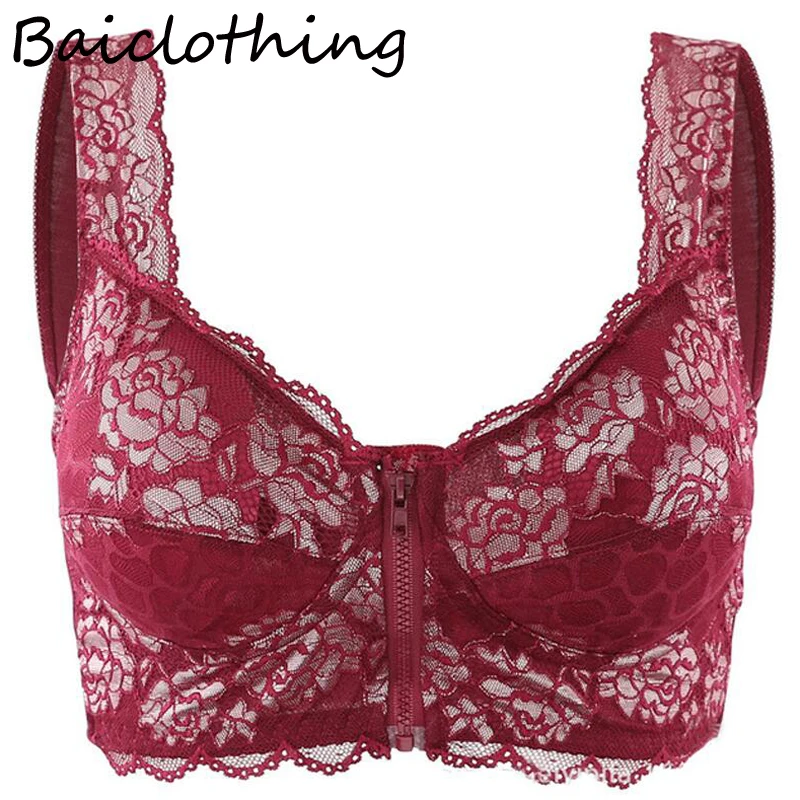 Baiclothing Comfortable Womens Front Closure Bra Lace Embroidery Full Coverage Wireless Lingerie Adjustable Sexy Bra L~6L
Baiclothing Comfortable Womens Front Closure Bra Lace Embroidery Full Coverage Wireless Lingerie Adjustable Sexy Bra L~6L