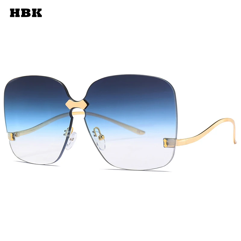 HBK Oversized Rimless Sunglasses Women Gradient Lens UV400 Top Quality Brand Designer Blue Pink Vintage Flat Trendy Fashion New
HBK Oversized Rimless Sunglasses Women Gradient Lens UV400 Top Quality Brand Designer Blue Pink Vintage Flat Trendy Fashion New