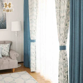 Korean Pastoral Style Beautiful Drapes Luxury Jacquard Leaves Pattern Blue Linen-Like Curtains for Living Room Bedroom
Korean Pastoral Style Beautiful Drapes Luxury Jacquard Leaves Pattern Blue Linen-Like Curtains for Living Room Bedroom