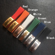 20mm Black Green Blue Orange Curved End Silicone Rubber Watchband For Role strap RX Daytona Submariner GMT explorer 2 Bracelet 20mm Black Green Blue Orange Curved End Silicone Rubber Watchband For Role strap RX Daytona Submariner GMT explorer 2 Bracelet
