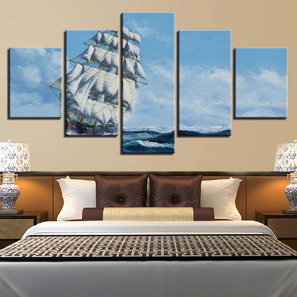 Artwork Canvas Painting HD Prints Home Decoration 5 Pieces Sail Boat Wall Art Sea Modular Landscape Picture Living Room Poster
Artwork Canvas Painting HD Prints Home Decoration 5 Pieces Sail Boat Wall Art Sea Modular Landscape Picture Living Room Poster