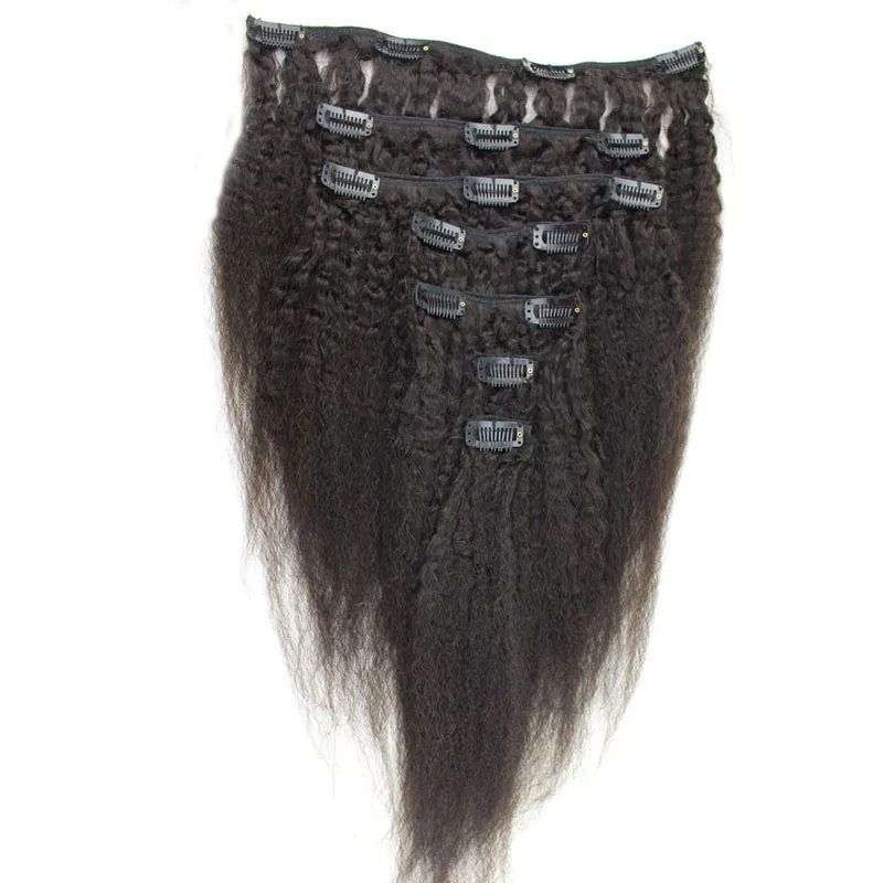 Afro Kinky Straight Brazilian Remy Clip In Human Hair Extension Natural Color Hair Clip On 120G
Afro Kinky Straight Brazilian Remy Clip In Human Hair Extension Natural Color Hair Clip On 120G