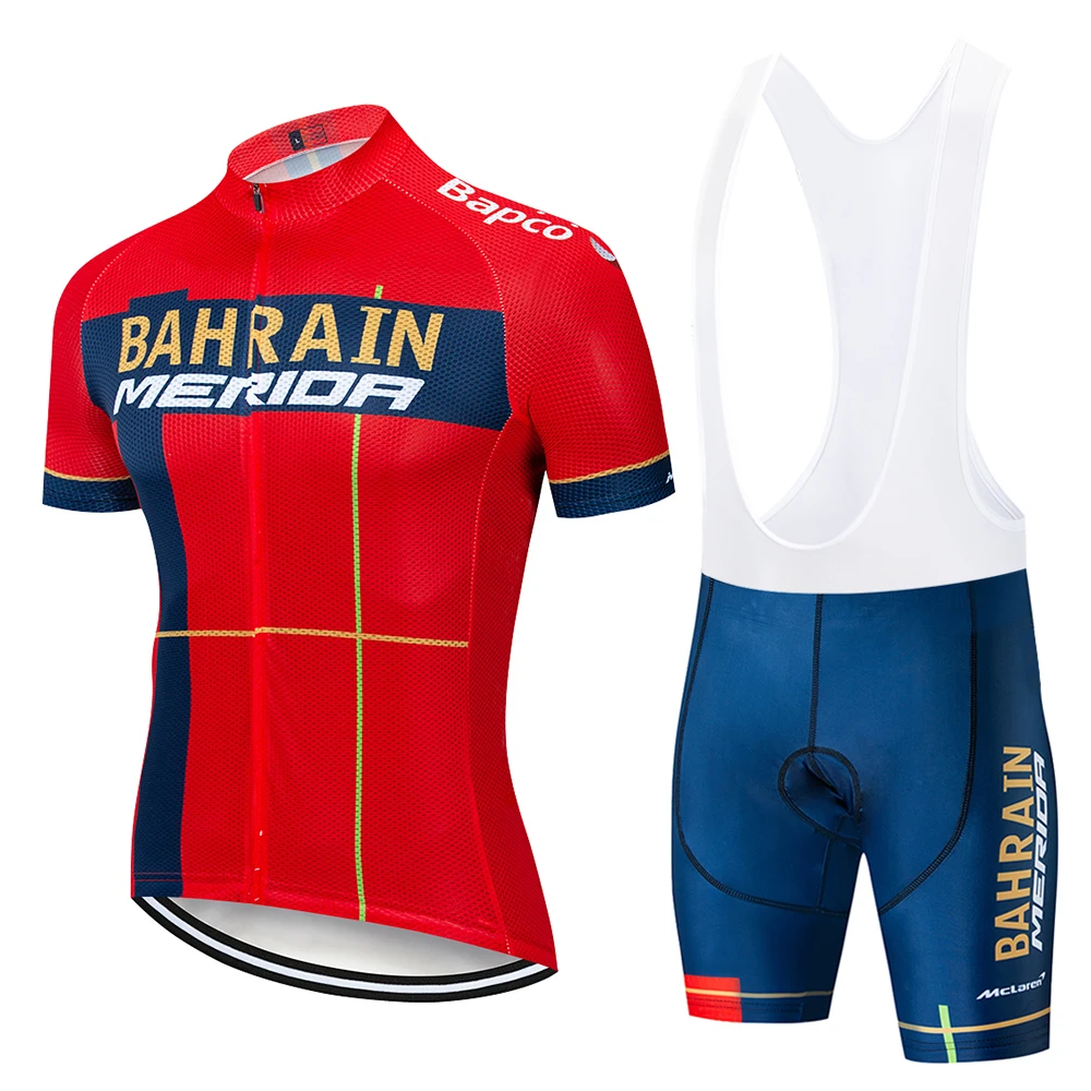 

New 2019 TEAM BAHRAIN Cycling team jersey 9D bike pants suit mens summer quick dry pro BICYCLING shirts Maillot Culotte wear