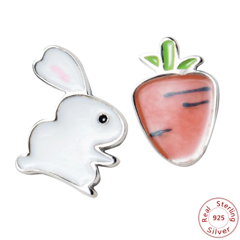 Cute 925 Sterling Silver Bunny Rabbit Carrot Stud Earrings for Women Creative Cartoon Earrings Gifts Girl Kids Bijoux
Cute 925 Sterling Silver Bunny Rabbit Carrot Stud Earrings for Women Creative Cartoon Earrings Gifts Girl Kids Bijoux