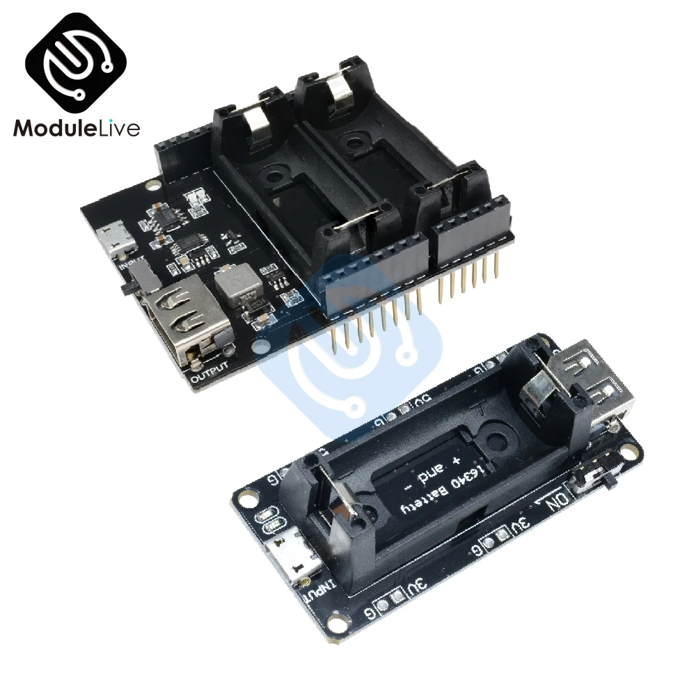 16340 двойной блок питания модуль зарядки аккумулятора ESP8266 ESP32 перезаряжаемый