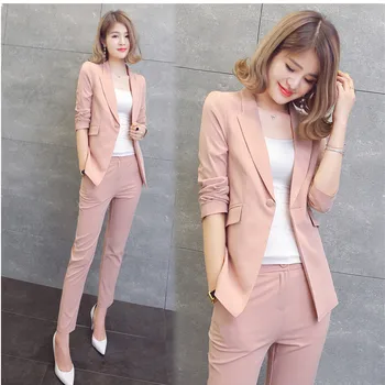 Piece Set Women Black Pink Yellow Red White Pants Suits Cardigan Trousers Autumn Plus Size Office Women Pant Suits
Piece Set Women Black Pink Yellow Red White Pants Suits Cardigan Trousers Autumn Plus Size Office Women Pant Suits