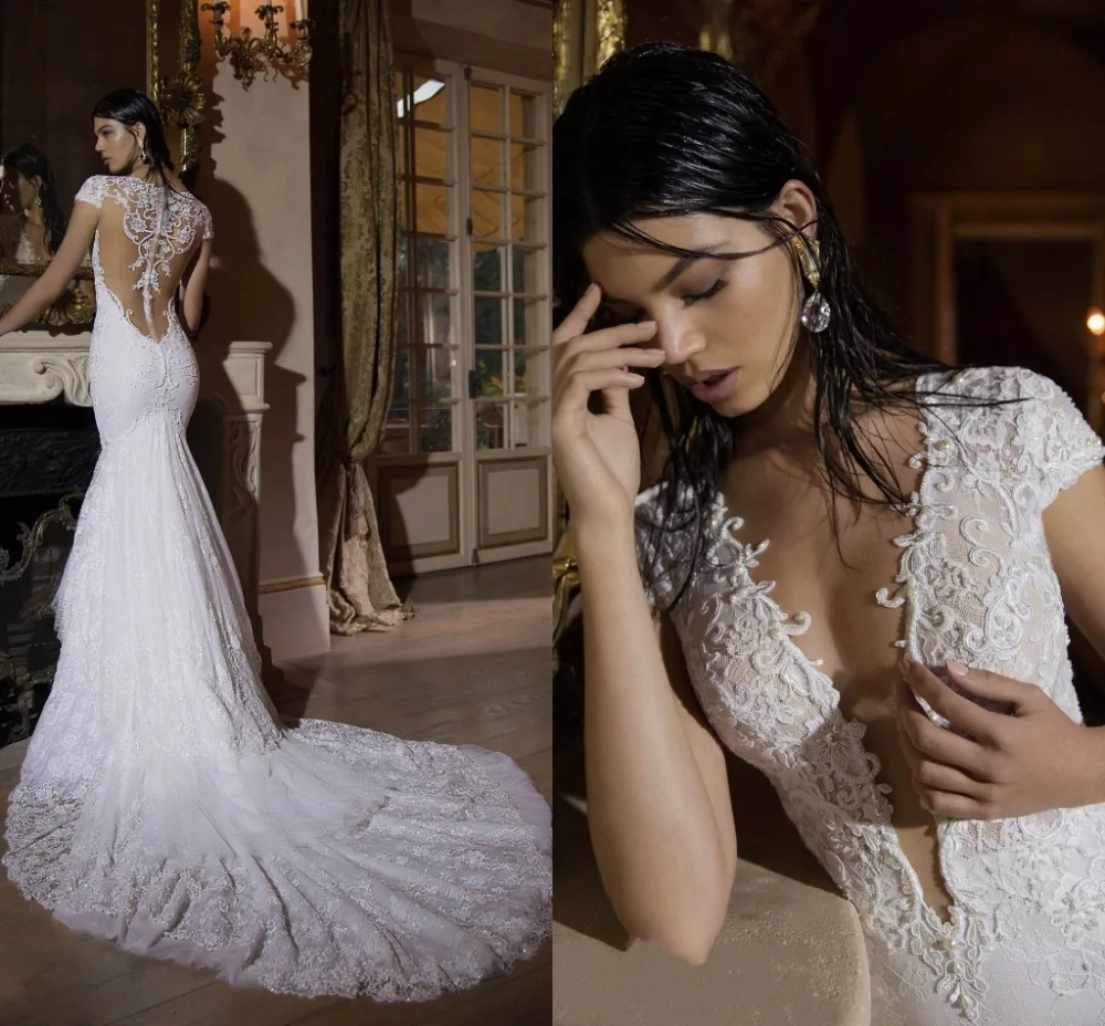 vestido de noiva Cap Sleeves White Lace Appliqued Romantic See Though Back Berta Wedding Dress 2019 Long Court Train Bride Dress
vestido de noiva Cap Sleeves White Lace Appliqued Romantic See Though Back Berta Wedding Dress 2019 Long Court Train Bride Dress