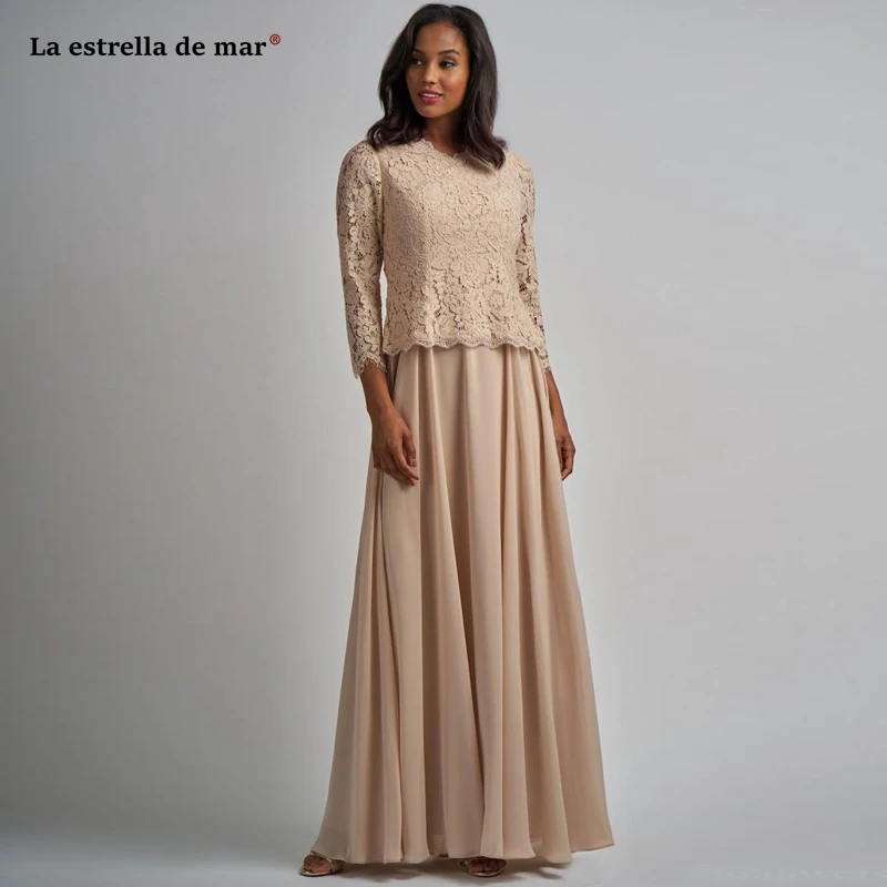 Mother of the bride dresses for weddings new Scoop neck chiffon lace long sleeve A line champagne robe mere de la mariee long
Mother of the bride dresses for weddings new Scoop neck chiffon lace long sleeve A line champagne robe mere de la mariee long
