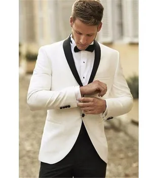 One Button White Men Suit Groom Tuxedos Shawl Lapel Mens Wedding Suits Formal Dress 2 Pcs (Jacket+Pants) Custom Made
One Button White Men Suit Groom Tuxedos Shawl Lapel Mens Wedding Suits Formal Dress 2 Pcs (Jacket+Pants) Custom Made