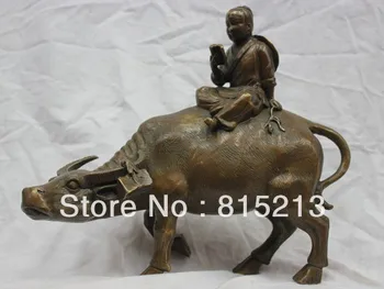 12'' China Folk Bronze Shepherd Boy Ride Bull OX Buffalo Reading Book Statue
12'' China Folk Bronze Shepherd Boy Ride Bull OX Buffalo Reading Book Statue
