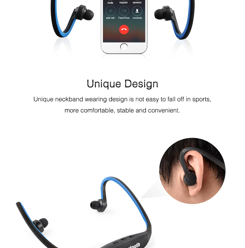 Wireless Bluetooth Earphones with Microphone Neckband Headphones for Mobile Phone Sweatproof Bluetooth Headset for Xiaomi iPhone (5)