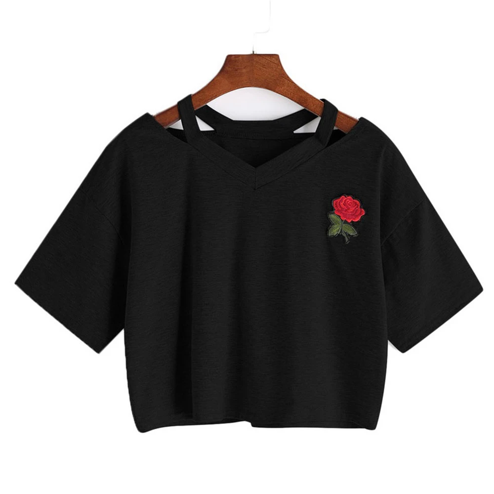 Tops High Quality Casual Rose Printed Tank Short Sleeve Top Crop Kawaii T-Shirt Summer Tops for Women 2018 Female Office style
Tops High Quality Casual Rose Printed Tank Short Sleeve Top Crop Kawaii T-Shirt Summer Tops for Women 2018 Female Office style