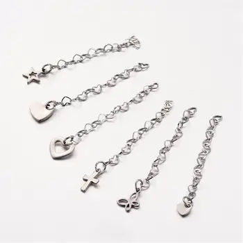 304 Stainless Steel Heart Link Extender Chains, Stainless Steel Color, 52~61x3.5mm
304 Stainless Steel Heart Link Extender Chains, Stainless Steel Color, 52~61x3.5mm