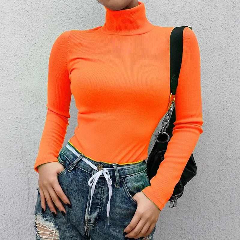 ribbed knitted Turtleneck tee 26