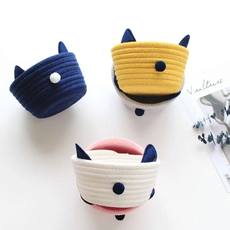 Straw Small Basket Cat Ears Desktop Debris Finishing Storage Box Handy Stationery Toy Home Table Storage Organizer
Straw Small Basket Cat Ears Desktop Debris Finishing Storage Box Handy Stationery Toy Home Table Storage Organizer