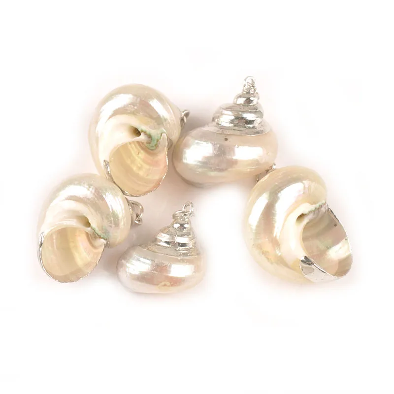 5pcs White Natural Silver Plated Spiral Shell For Handmade Conch Seashells DIY Charms Pendant Jewelry Decor Crafts TR0332
5pcs White Natural Silver Plated Spiral Shell For Handmade Conch Seashells DIY Charms Pendant Jewelry Decor Crafts TR0332